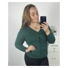 Svetr na knoflíky dlouhý rukáv dámský (M/L ONE SIZE) ITALSKá MODA IM723EVELIN/DU (Velikost M/L, Barva zelená smaragdová)