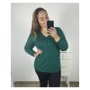 Svetr na knoflíky dlouhý rukáv dámský (XL/2XL ONE SIZE) ITALSKá MODA IM723EVELINA/DU (Velikost XL/2XL, Barva zelená)