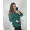 Svetr na knoflíky dlouhý rukáv dámský (XL/2XL ONE SIZE) ITALSKá MODA IM723EVELINA/DU (Velikost XL/2XL, Barva zelená)