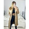 Kabát zimní s beránkem dlouhý rukáv dámský (S/M ONE SIZE) ITALSKÁ MÓDA IMWK233942/DU (Velikost S/M/L, Barva béžová)