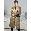Kabát zimní s beránkem dlouhý rukáv dámský (S/M ONE SIZE) ITALSKÁ MÓDA IMWK233942/DU (Velikost S/M/L, Barva béžová)