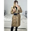 Kabát zimní s beránkem dlouhý rukáv dámský (S/M ONE SIZE) ITALSKÁ MÓDA IMWK233942/DU (Velikost S/M/L, Barva béžová)