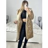 Kabát zimní s beránkem dlouhý rukáv dámský (S/M ONE SIZE) ITALSKÁ MÓDA IMWK233942/DU (Velikost S/M/L, Barva béžová)