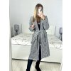 Kabát flaušový dlouhý rukáv dámský (S/M/L ONE SIZE) ITALSKÁ MÓDA IMWD233932/DU (Velikost M/L, Barva Černo-bílá)