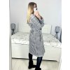 Kabát flaušový dlouhý rukáv dámský (S/M/L ONE SIZE) ITALSKÁ MÓDA IMWD233932/DU (Velikost M/L, Barva Černo-bílá)