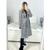 Kabát flaušový dlouhý rukáv dámský (S/M/L ONE SIZE) ITALSKÁ MÓDA IMWD233932/DU (Velikost M/L, Barva Černo-bílá)