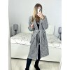Kabát flaušový dlouhý rukáv dámský (S/M/L ONE SIZE) ITALSKÁ MÓDA IMWD233932/DU (Velikost M/L, Barva Černo-bílá)