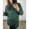 Kabátek s kapucí na zip dlouhý rukáv dámský nadrozměr (2XL/3XLONE SIZE) ITALSKÁ MODA IM423MIRANDA/DU (Velikost 2XL/3XL, Barva Černá)