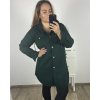 Podzimní kabát s kapucí knoflíky dlouhý rukáv dámský nadrozměr (2XL/3XLONE SIZE) ITALSKÁ MODA IM423MEREDIT/DU (Velikost 2XL/3XL, Barva Černá)