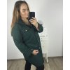 Podzimní kabát s kapucí knoflíky dlouhý rukáv dámský nadrozměr (2XL/3XLONE SIZE) ITALSKÁ MODA IM423MEREDIT/DU (Velikost 2XL/3XL, Barva Černá)