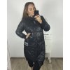 Bunda dlouhá s kapucí dámská nadrozměr (2XL/3XL ONE SIZE) ITALSKÁ MÓDA IM423WHITNEY/DUR (Velikost 2XL/3XL, Barva Černá)
