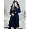 Kabát flaušový s podšívkou s kapucí dlouhý rukáv dámský (S/M ONE SIZE) ITALSKÁ MÓDA IMWK233939/DUR (Velikost S/M/L, Barva béžová)