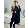 Kabát flaušový s podšívkou s kapucí dlouhý rukáv dámský (S/M ONE SIZE) ITALSKÁ MÓDA IMWK233939/DUR (Velikost S/M/L, Barva béžová)