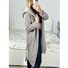 Kabát flaušový s podšívkou s kapucí dlouhý rukáv dámský (S/M ONE SIZE) ITALSKÁ MÓDA IMWK233939/DUR (Velikost S/M/L, Barva béžová)