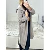 Kabát flaušový s podšívkou s kapucí dlouhý rukáv dámský (S/M ONE SIZE) ITALSKÁ MÓDA IMWK233939/DUR (Velikost S/M/L, Barva béžová)