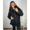 Bunda s kapucí s teplou podšívkou dámská (2XL-6XL) POLSKÁ MÓDA PMWB23B8140-1/DU (Velikost 2XL, Barva Černá)
