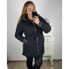 Bunda s kapucí s teplou podšívkou dámská (2XL-6XL) POLSKÁ MÓDA PMWB23B8140-1/DU (Velikost 2XL, Barva Černá)