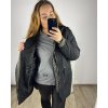 Bunda s kapucí s teplou podšívkou dámská (2XL-6XL) POLSKÁ MÓDA PMWB23B8140-1/DU (Velikost 2XL, Barva Černá)