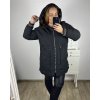 Bunda s kapucí se slabou podšívkou dámská (2XL-6XL) POLSKÁ MÓDA PMWB23B8142-1/DUR (Velikost 2XL, Barva Černá)