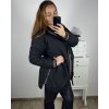 Bunda s kapucí se slabou podšívkou dámská (2XL-6XL) POLSKÁ MÓDA PMWB23B8142-1/DUR (Velikost 2XL, Barva Černá)