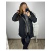 Bunda s kapucí se slabou podšívkou dámská (2XL-6XL) POLSKÁ MÓDA PMWB23B8142-1/DUR (Velikost 2XL, Barva Černá)