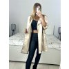 Kabát broušená koženka dámský (L/XL ONE SIZE) ITALSKÁ MÓDA IM423098/DU