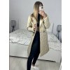 Kabát prošívaný dlouhý rukáv dámský (S/M ONE SIZE) ITALSKÁ MÓDA IMWAA233775/DU (Velikost S/M/L, Barva béžová)