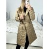Kabát prošívaný dlouhý rukáv dámský (S/M ONE SIZE) ITALSKÁ MÓDA IMWAA233775/DU (Velikost S/M/L, Barva béžová)