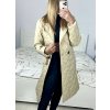 Kabát prošívaný dlouhý rukáv dámský (S/M ONE SIZE) ITALSKÁ MÓDA IMWAA233775/DU (Velikost S/M/L, Barva béžová)