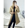 Kabát prošívaný dlouhý rukáv dámský (S/M ONE SIZE) ITALSKÁ MÓDA IMWAA233775/DU (Velikost S/M/L, Barva béžová)