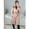 Kabát prošívaný dlouhý rukáv dámský (S/M ONE SIZE) ITALSKÁ MÓDA IMWAA233775/DU (Velikost S/M/L, Barva béžová)