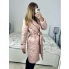 Kabát prošívaný dlouhý rukáv dámský (S/M ONE SIZE) ITALSKÁ MÓDA IMWAA233775/DU (Velikost S/M/L, Barva béžová)