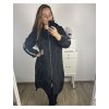 Bunda/kabát dlouhá s kapucí dámská nadrozměr (XL/2XL/3XL ONE SIZE) ITALSKÁ MÓDA IM423LIFES/DU (Velikost XL/2XL, Barva Černá)