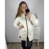 Bunda  s kapucí dámská nadrozměr (XL/2XL ONE SIZE) ITALSKÁ MÓDA IM423LOVES/DU (Velikost XL/2XL, Barva béžová krémová)