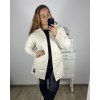 Bunda  s kapucí dámská nadrozměr (XL/2XL ONE SIZE) ITALSKÁ MÓDA IM423LOVES/DU (Velikost XL/2XL, Barva béžová krémová)