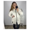 Bunda  s kapucí dámská nadrozměr (XL/2XL ONE SIZE) ITALSKÁ MÓDA IM423LOVES/DU (Velikost XL/2XL, Barva béžová krémová)