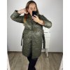 Bunda, Kabát dlouhý rukáv dámská nadrozměr (XL/2XL ONE SIZE) ITALSKÁ MÓDA IM423BELTA/DU