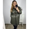 Bunda, Kabát dlouhý rukáv dámská nadrozměr (XL/2XL ONE SIZE) ITALSKÁ MÓDA IM423BELTA/DU
