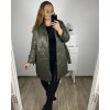 Bunda, Kabát dlouhý rukáv dámská nadrozměr (XL/2XL ONE SIZE) ITALSKÁ MÓDA IM423BELTA/DU