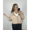Svetr pletený oversize na knoflíčky dlouhý rukáv dámský nadrozměr Alessandra  (3XL/4XL/5XLONE SIZE) ITALSKÁ MÓDA IMWC233944/DR (Velikost 3XL/4XL, Barva béžová)