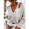Svetr pletený oversize na knoflíčky dlouhý rukáv dámský nadrozměr Alessandra  (3XL/4XL/5XLONE SIZE) ITALSKÁ MÓDA IMWC233944/DR (Velikost 3XL/4XL, Barva béžová)