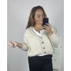 Svetr pletený oversize na knoflíčky dlouhý rukáv dámský nadrozměr Alessandra  (3XL/4XL/5XLONE SIZE) ITALSKÁ MÓDA IMWC233944/DR (Velikost 3XL/4XL, Barva béžová)