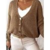 Svetr pletený oversize na knoflíčky dlouhý rukáv dámský nadrozměr Alessandra  (3XL/4XL/5XLONE SIZE) ITALSKÁ MÓDA IMWC233944/DR (Velikost 3XL/4XL, Barva béžová)