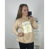 Tričko dlouhý rukáv dámské nadrozměr (3XL/4XL ONE SIZE) TURECKÁ MÓDA TMAA233967/DR (Velikost 3XL/4XL, Barva bílá)