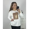 Tričko dlouhý rukáv dámské nadrozměr (3XL/4XL ONE SIZE) TURECKÁ MÓDA TMAA233967/DR (Velikost 3XL/4XL, Barva bílá)