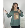 Tričko dlouhý rukáv dámské nadrozměr (3XL/4XL ONE SIZE) TURECKÁ MÓDA TMAA233967/DR (Velikost 3XL/4XL, Barva bílá)