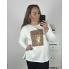Tričko dlouhý rukáv dámské nadrozměr (3XL/4XL ONE SIZE) TURECKÁ MÓDA TMAA233967/DR (Velikost 3XL/4XL, Barva bílá)