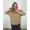 Svetr oversize dlouhý rukáv dámský nadrozměr (2XL/3XL ONE SIZE) POLSKÁ MÓDA PMWM23510/DR (Velikost 2XL/3XL, Barva béžová)