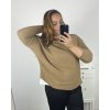 Svetr oversize dlouhý rukáv dámský nadrozměr (2XL/3XL ONE SIZE) POLSKÁ MÓDA PMWM23510/DR (Velikost 2XL/3XL, Barva béžová)