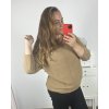 Svetr oversize dlouhý rukáv dámský nadrozměr (2XL/3XL ONE SIZE) POLSKÁ MÓDA PMWM23510/DR (Velikost 2XL/3XL, Barva béžová)